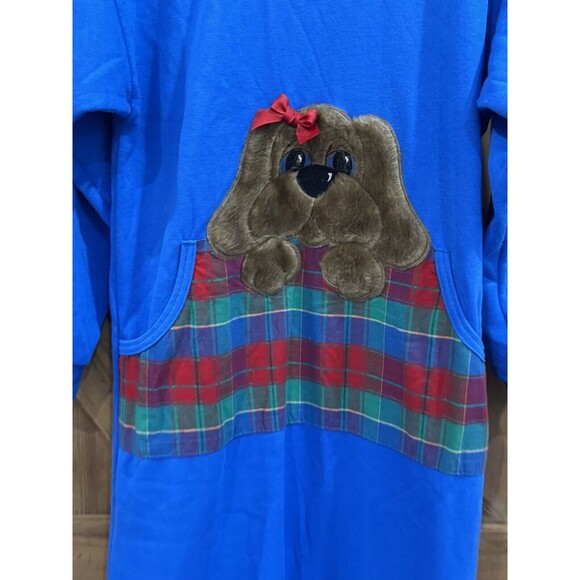 Vintage Puppy Christmas Holiday Novelty Dog Long Lounge Nightgown Sleepwear Sz M - Picture 3 of 5